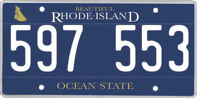 RI license plate 597553