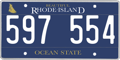 RI license plate 597554