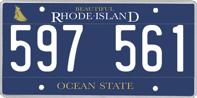 RI license plate 597561