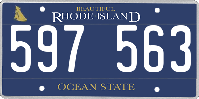 RI license plate 597563