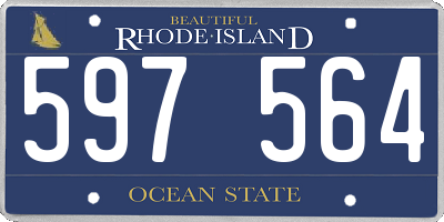 RI license plate 597564