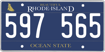 RI license plate 597565