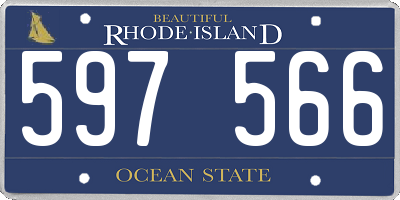 RI license plate 597566