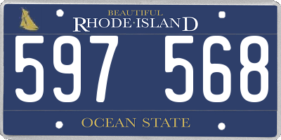 RI license plate 597568
