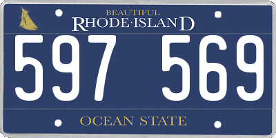 RI license plate 597569