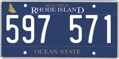 RI license plate 597571