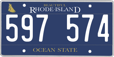 RI license plate 597574