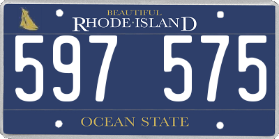 RI license plate 597575