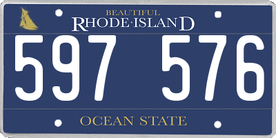 RI license plate 597576