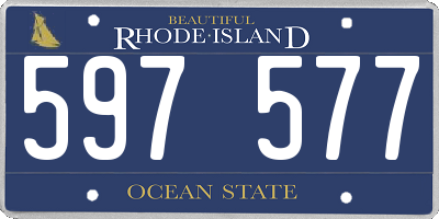 RI license plate 597577