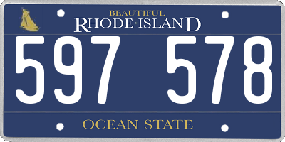 RI license plate 597578