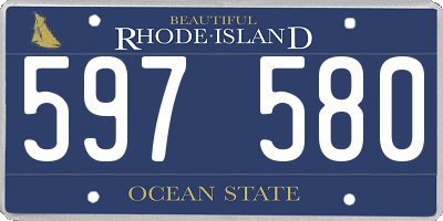 RI license plate 597580