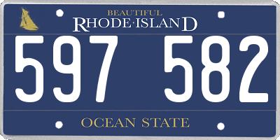 RI license plate 597582