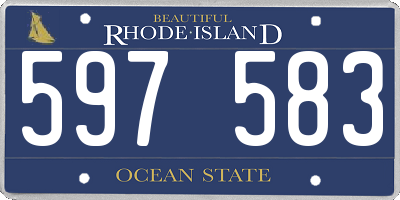 RI license plate 597583