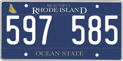 RI license plate 597585