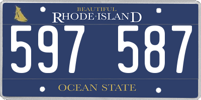 RI license plate 597587