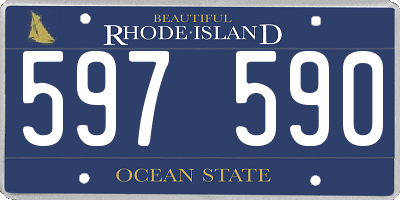 RI license plate 597590
