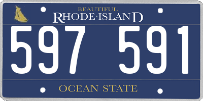 RI license plate 597591