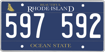 RI license plate 597592
