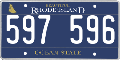RI license plate 597596