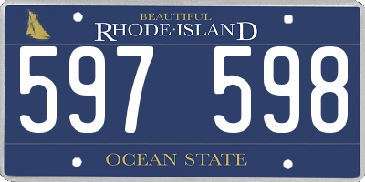 RI license plate 597598