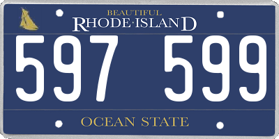 RI license plate 597599