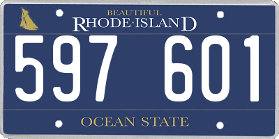 RI license plate 597601