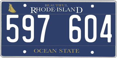 RI license plate 597604
