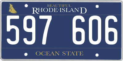 RI license plate 597606