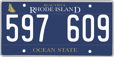 RI license plate 597609