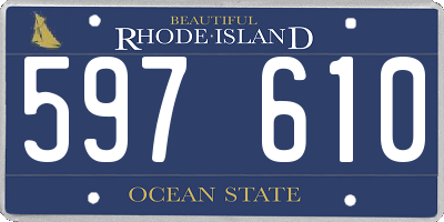 RI license plate 597610