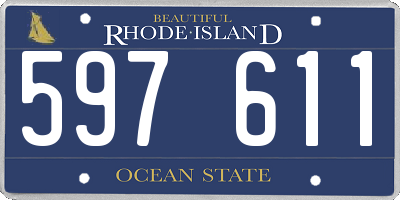 RI license plate 597611