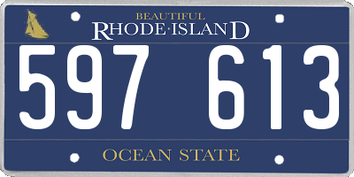 RI license plate 597613