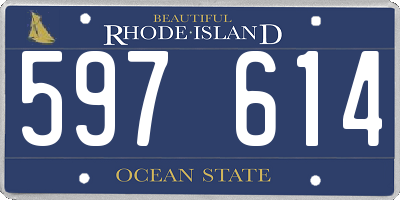 RI license plate 597614