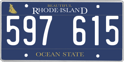 RI license plate 597615