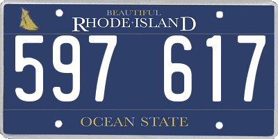 RI license plate 597617