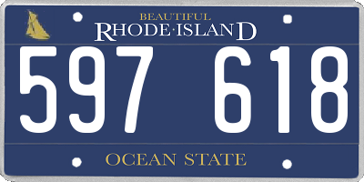 RI license plate 597618