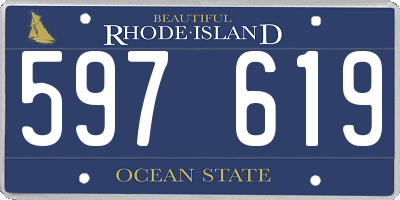 RI license plate 597619