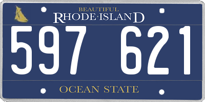 RI license plate 597621