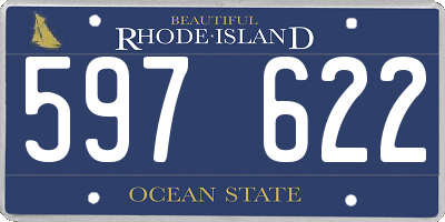 RI license plate 597622
