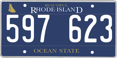 RI license plate 597623