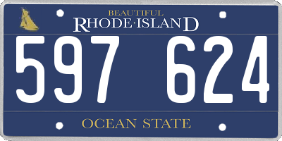 RI license plate 597624