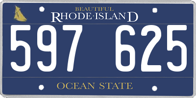 RI license plate 597625