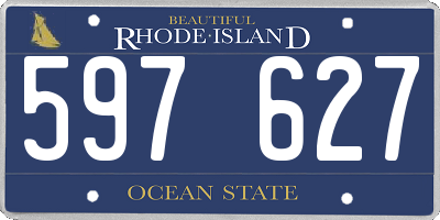 RI license plate 597627