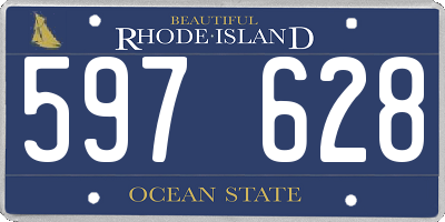 RI license plate 597628