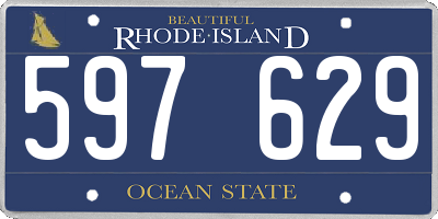 RI license plate 597629