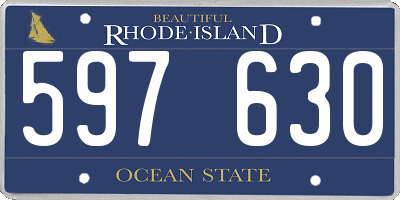 RI license plate 597630