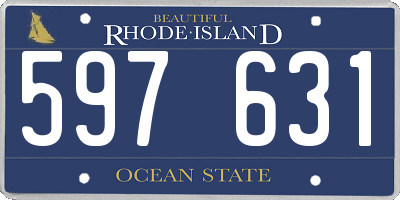 RI license plate 597631