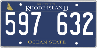 RI license plate 597632