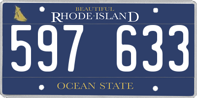 RI license plate 597633